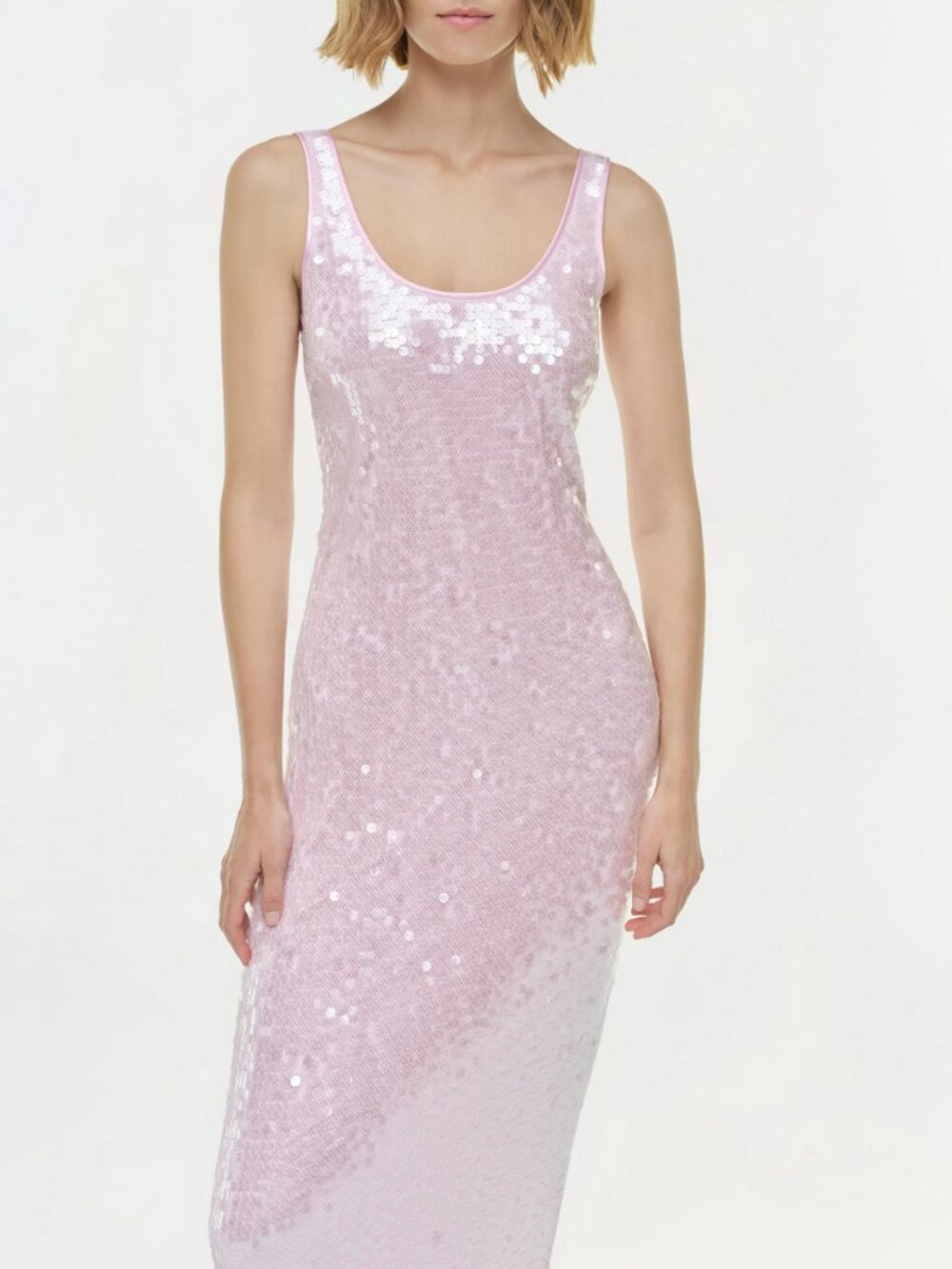 Simkhai Bex Tank Maxi Dress Gown Tulip Pink 00/10 Sequin Gown Cocktail Party - Picture 4 of 5